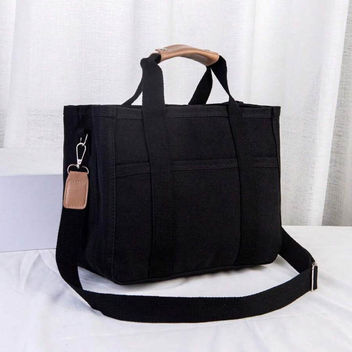 Canvas Tote Bag - UrbanGrace-Black-State of Style