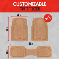 Car Floor Mats Flexible-Complete set-Beige-State of Style