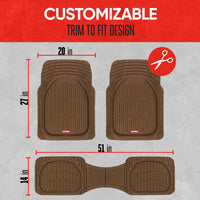 Car Floor Mats Flexible-Complete set-Beige-State of Style