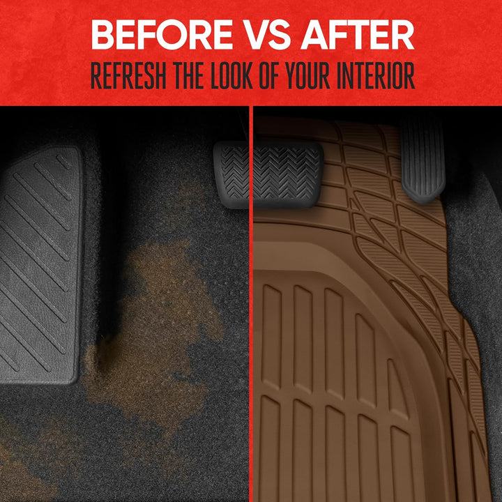 Car Floor Mats Flexible-Complete set-Beige-State of Style