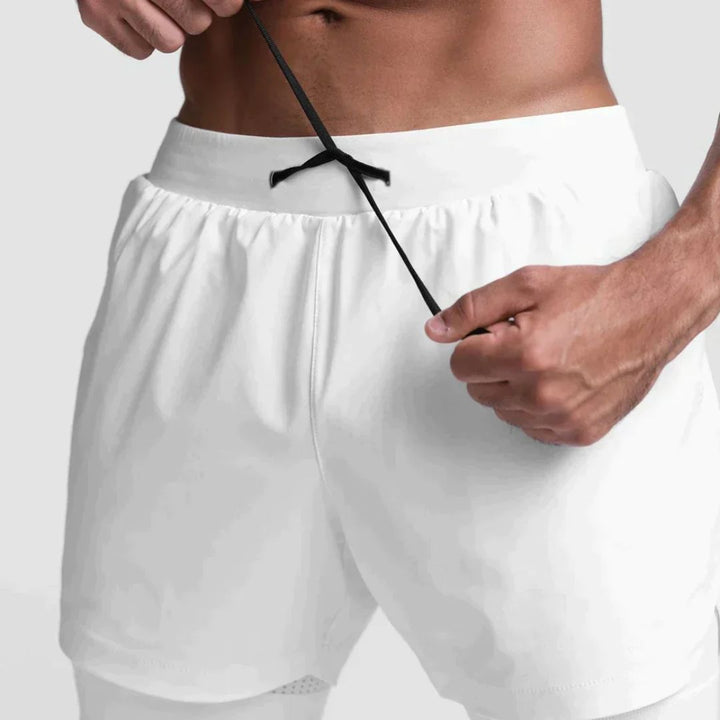 Carl Active-Fit Shorts-White-S-State of Style