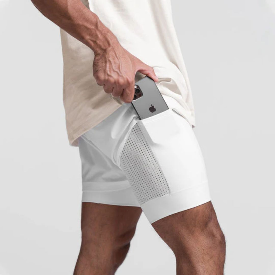 Carl Active-Fit Shorts-White-S-State of Style