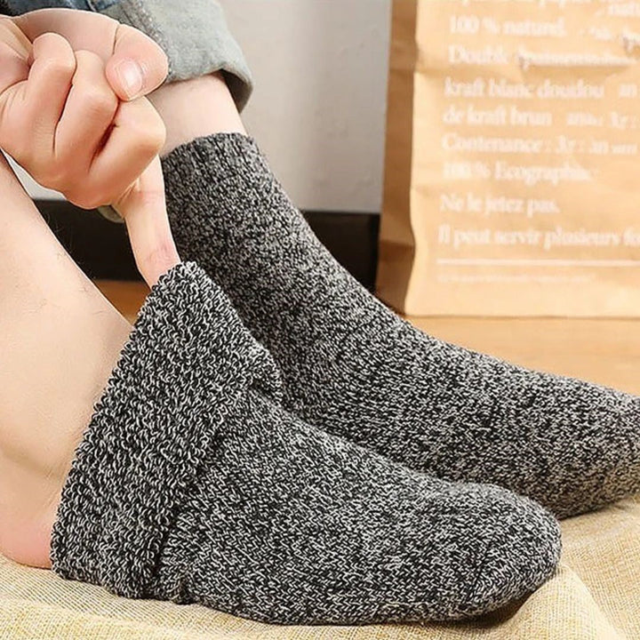 Carlos Traditional Socks – 5-Pack Thick Retro Thermal Socks-Dark Grey-State of Style