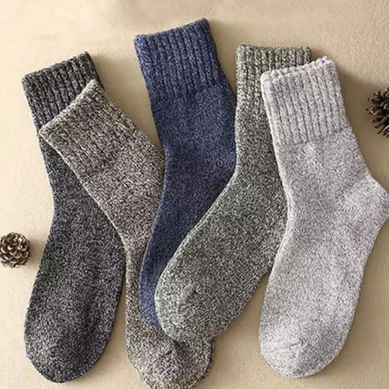 Carlos Traditional Socks – 5-Pack Thick Retro Thermal Socks-Dark Grey-State of Style