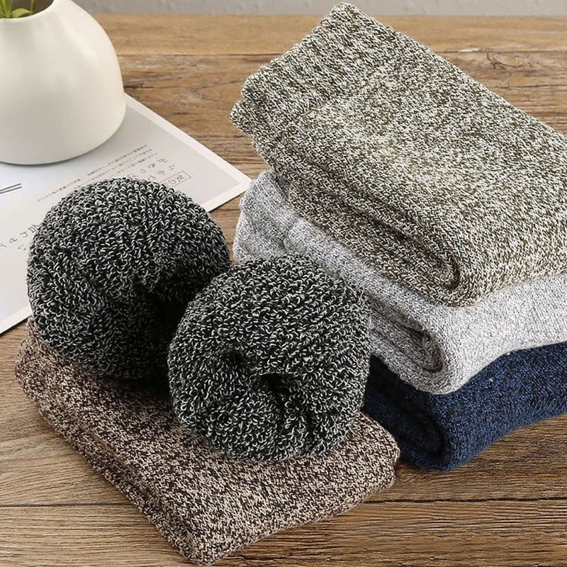 Carlos Traditional Socks – 5-Pack Thick Retro Thermal Socks-Dark Grey-State of Style