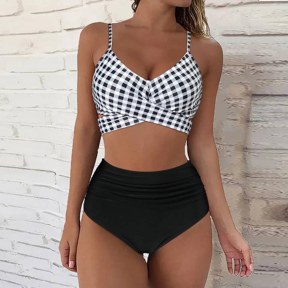 Carly High Waist Bikini | The Ultimate Beach & Holiday Swimwear-Black - White-S-State of Style