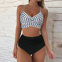 Carly High Waist Bikini | The Ultimate Beach & Holiday Swimwear-Black - White-S-State of Style