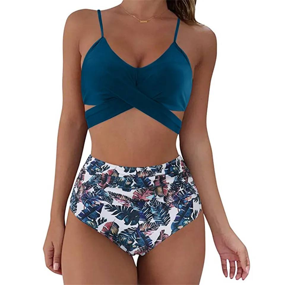 Carly High Waist Bikini | The Ultimate Beach & Holiday Swimwear-Blue-S-State of Style