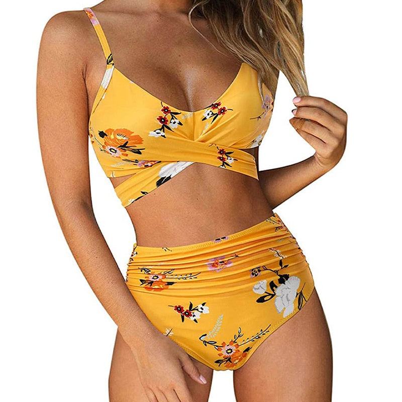 Carly High Waist Bikini | The Ultimate Beach & Holiday Swimwear-Yellow-S-State of Style