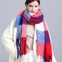 Carmie Checked Scarf – A Stylish Winter Essential-Blue-Red-State of Style
