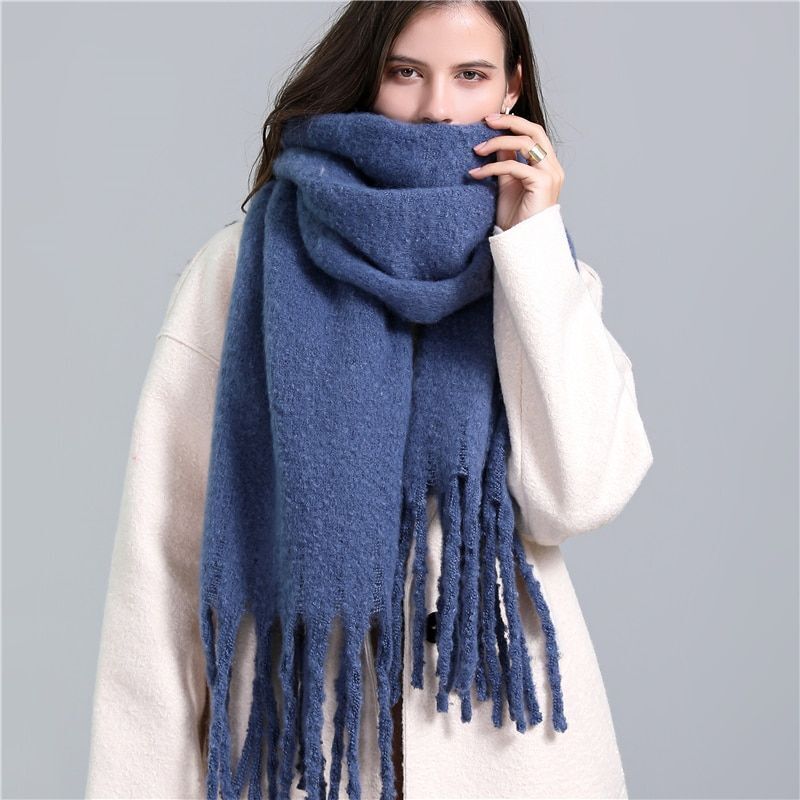 Carmie Checked Scarf – A Stylish Winter Essential-Sky Blue-State of Style