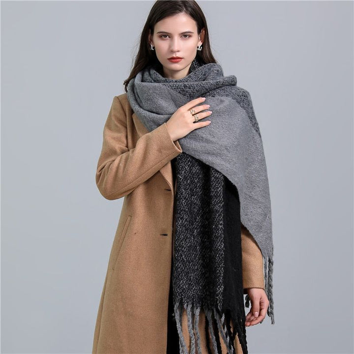 Carmie Checked Scarf – A Stylish Winter Essential-Sky Blue-State of Style