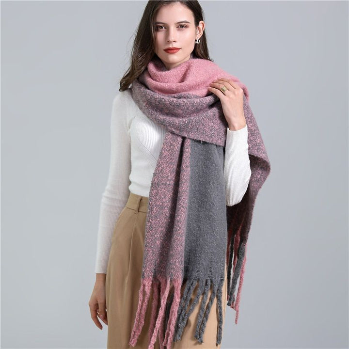 Carmie Checked Scarf – A Stylish Winter Essential-Sky Blue-State of Style