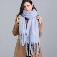 Carmie Checked Scarf – A Stylish Winter Essential-Sky Blue-State of Style
