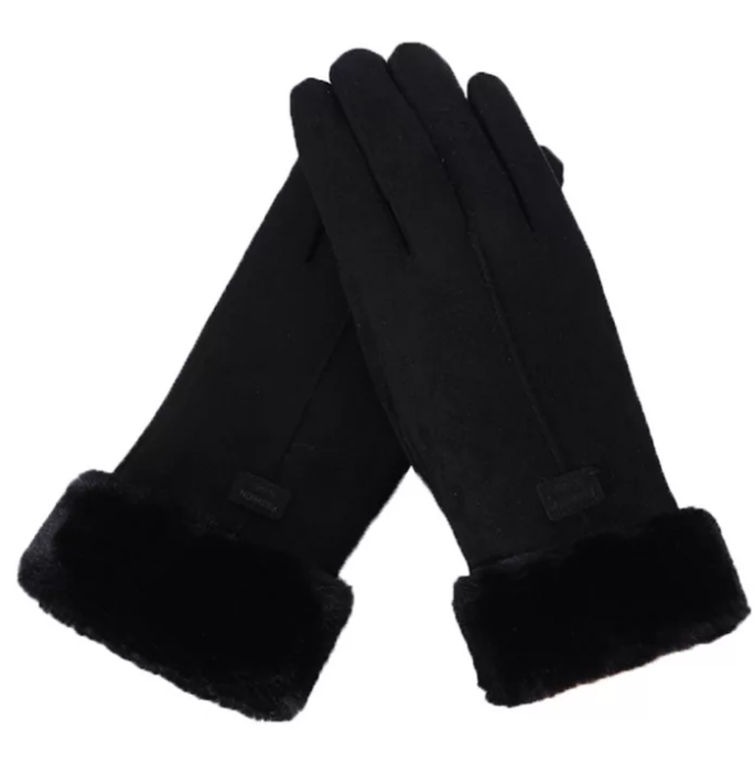 Carrie Faux Suede Gloves | Warm and Stylish-Black-State of Style