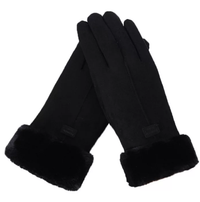 Carrie Faux Suede Gloves | Warm and Stylish-Black-State of Style