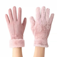 Carrie Faux Suede Gloves | Warm and Stylish-Blue-State of Style