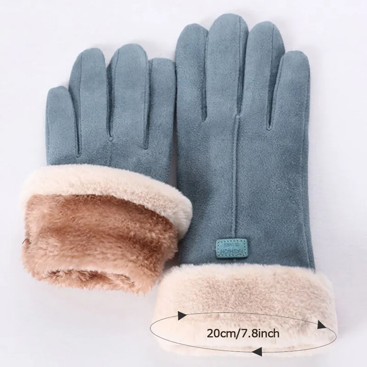 Carrie Faux Suede Gloves | Warm and Stylish-Blue-State of Style