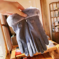 Carrie Faux Suede Gloves | Warm and Stylish-Blue-State of Style