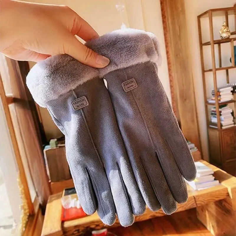 Carrie Faux Suede Gloves | Warm and Stylish-Blue-State of Style