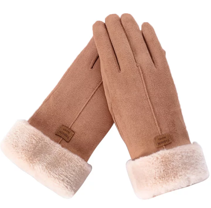 Carrie Faux Suede Gloves | Warm and Stylish-Brown-State of Style