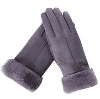 Carrie Faux Suede Gloves | Warm and Stylish-Grey-State of Style