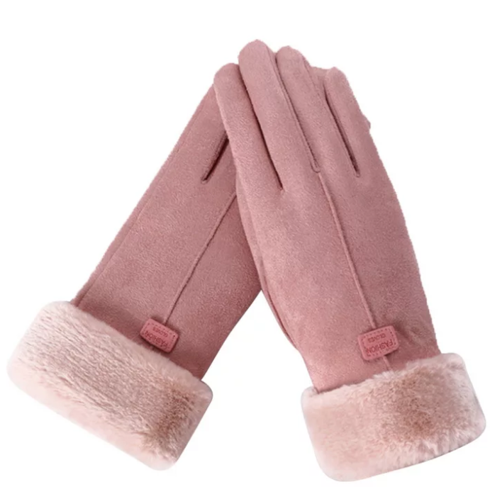 Carrie Faux Suede Gloves | Warm and Stylish-Pink-State of Style