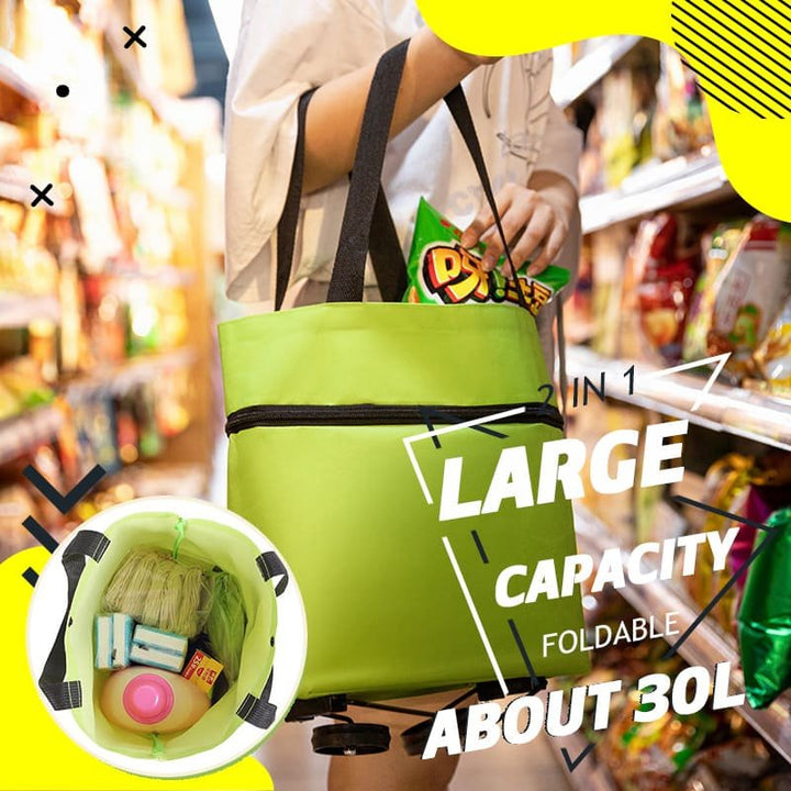 CarryFlex – 2-in-1 Convertible Shopping Bag with Wheels-Green-State of Style