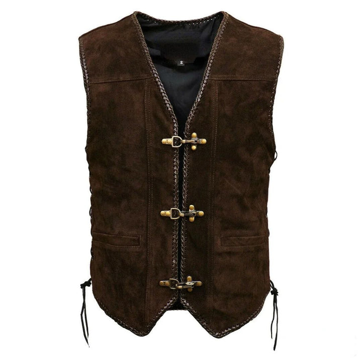 Carter Rustic Suede Waistcoat – Traditional Bavarian-Style with Triple Fastening-M-State of Style