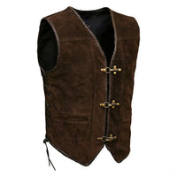 Carter Rustic Suede Waistcoat – Traditional Bavarian-Style with Triple Fastening-M-State of Style