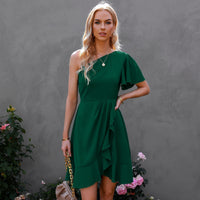 CarterDress | Elegant One-Shoulder Dress for Women-Green-S-State of Style