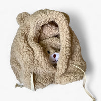 Cartoon Bear Beanie with Ear and Face Protection - Winnie-Beige-56-58cm-State of Style