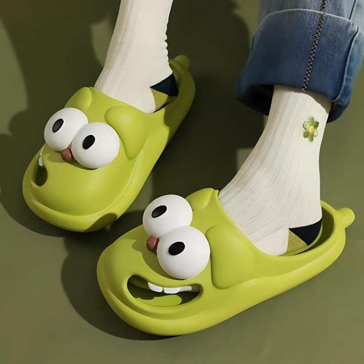 Cartoon slippers with comfort and character - PawJoy™ Cozy Pup Slippers-Green-3.5-State of Style