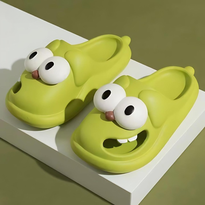 Cartoon slippers with comfort and character - PawJoy™ Cozy Pup Slippers-Green-3.5-State of Style
