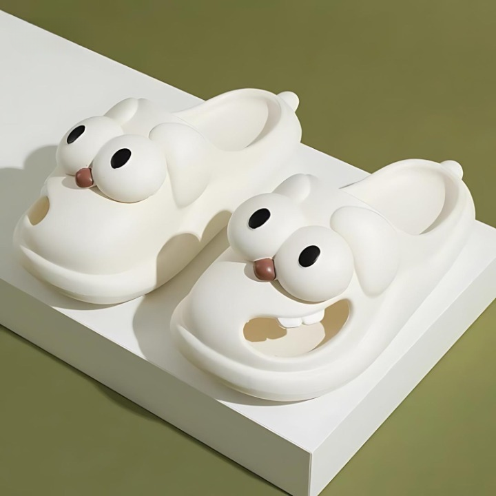 Cartoon slippers with comfort and character - PawJoy™ Cozy Pup Slippers-White-3.5-State of Style