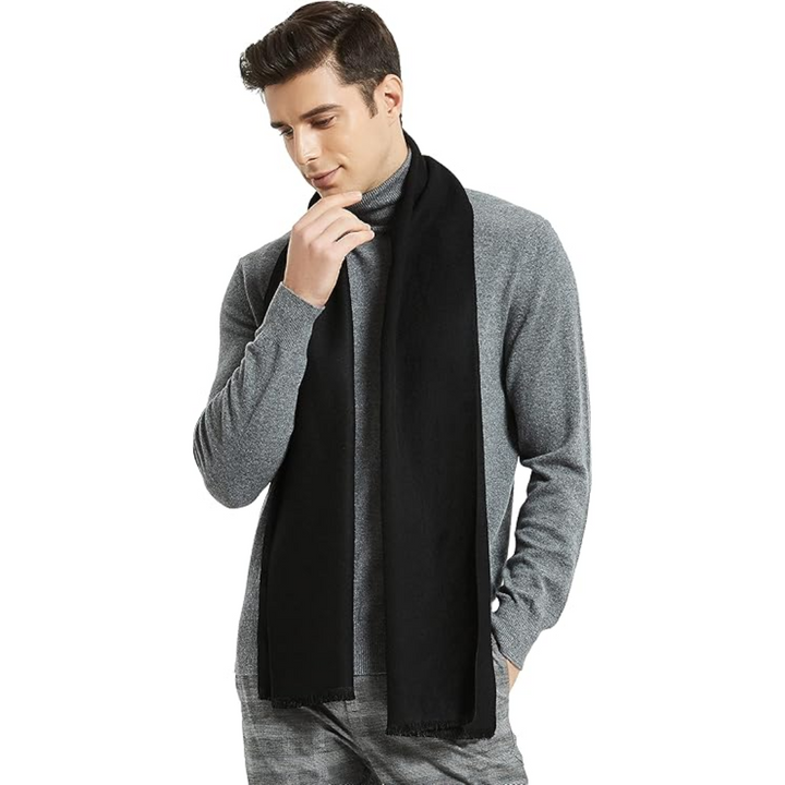 Cashmere Winter Scarf for Men - Ryan-Black-State of Style