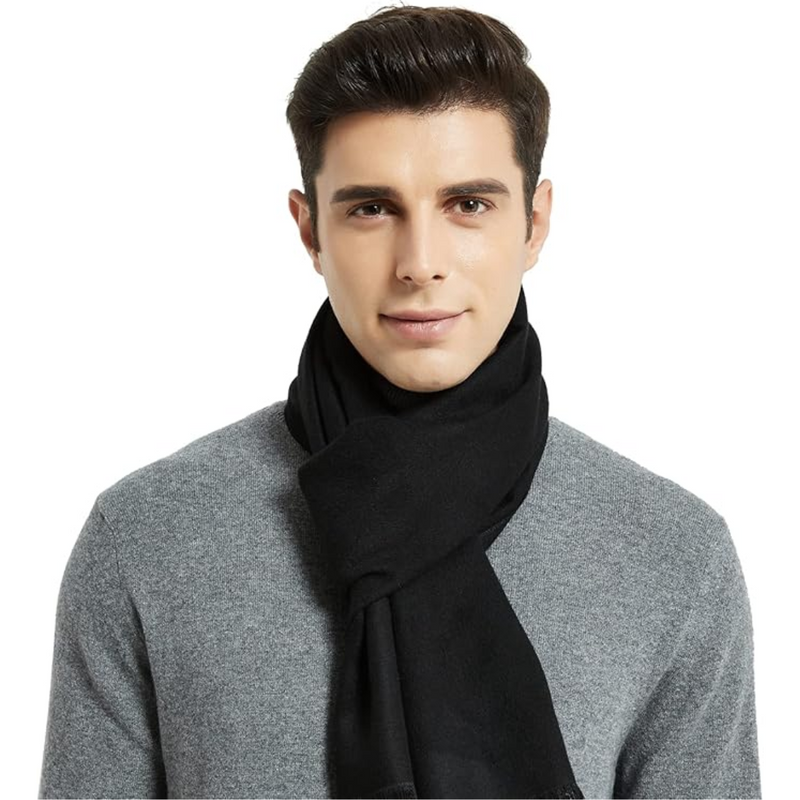 Cashmere Winter Scarf for Men - Ryan-Black/Red-State of Style