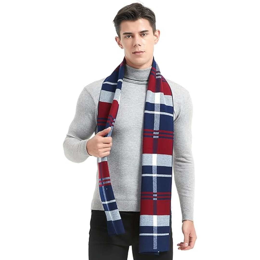 Cashmere Winter Scarf for Men - Ryan-Black/Red-State of Style