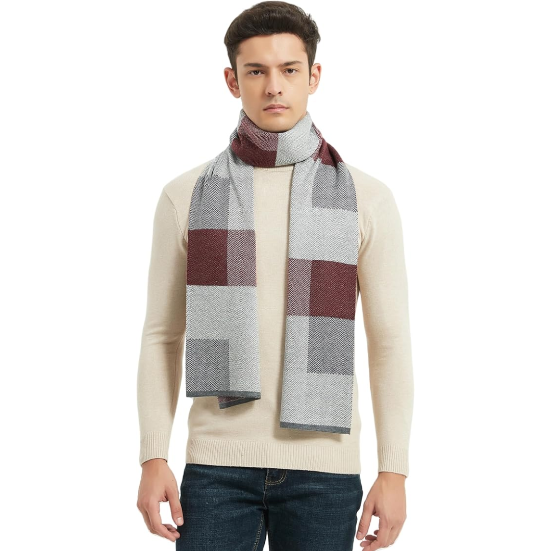 Cashmere Winter Scarf for Men - Ryan-Black/Red-State of Style