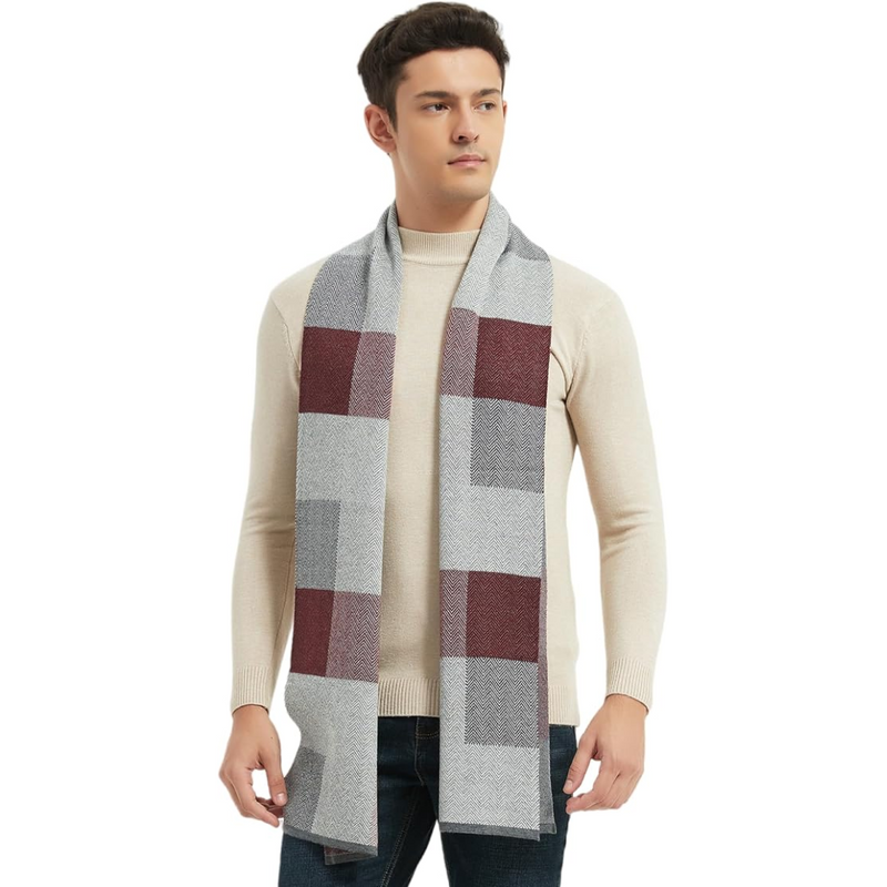 Cashmere Winter Scarf for Men - Ryan-Black/Red-State of Style