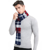 Cashmere Winter Scarf for Men - Ryan-Blue/Red-State of Style