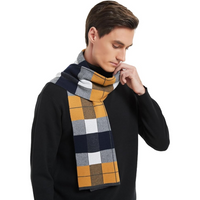 Cashmere Winter Scarf for Men - Ryan-Yellow/Grey-State of Style
