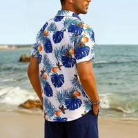 Caspian - Beach Shirt | Hawaiian Short Sleeve Shirt-Blue-M-State of Style