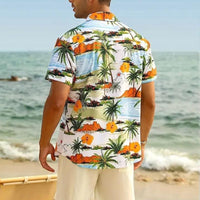 Caspian - Beach Shirt | Hawaiian Short Sleeve Shirt-Blue-M-State of Style