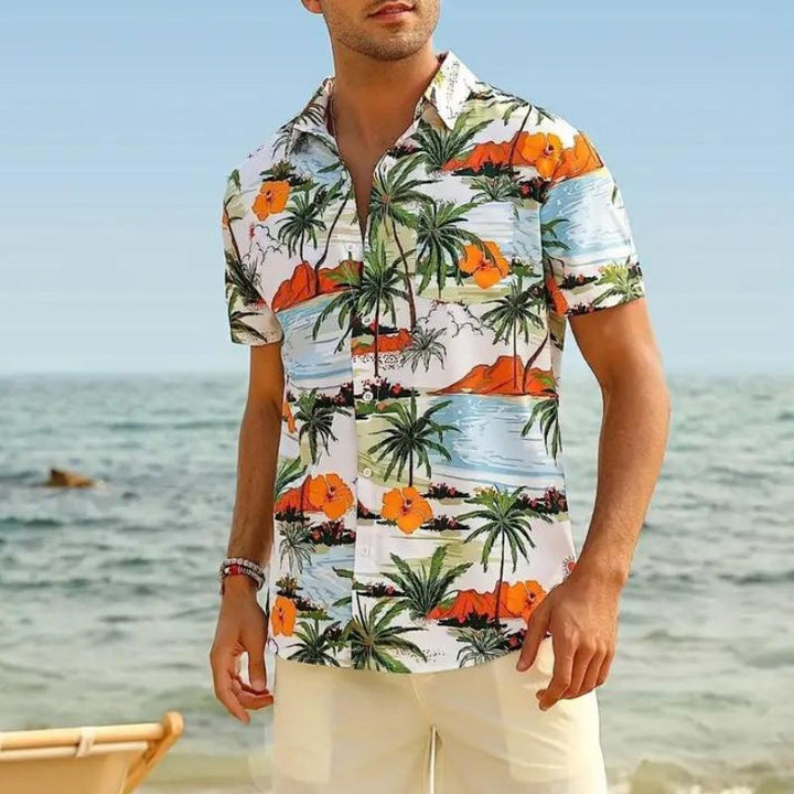 Caspian - Beach Shirt | Hawaiian Short Sleeve Shirt-Green-M-State of Style