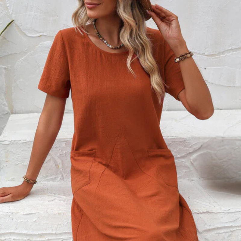 Casual Airy Summer Dress - Mira-Apricot-2XS-State of Style