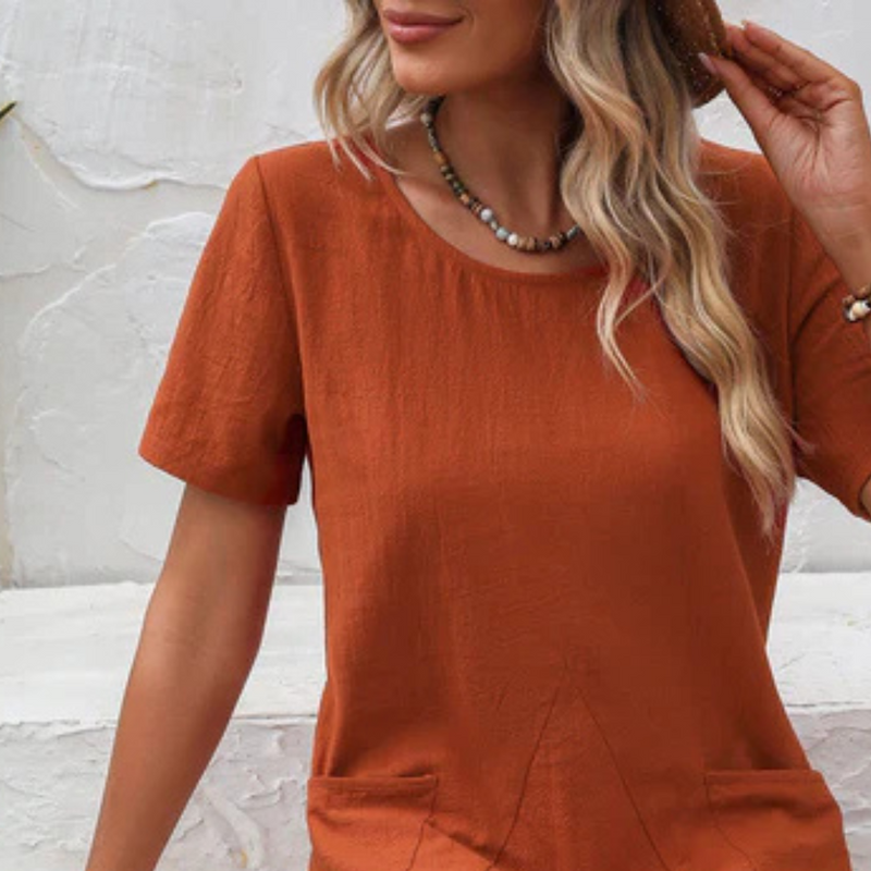 Casual Airy Summer Dress - Mira-Apricot-2XS-State of Style