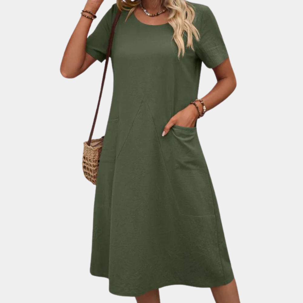 Casual Airy Summer Dress - Mira-Green-2XS-State of Style