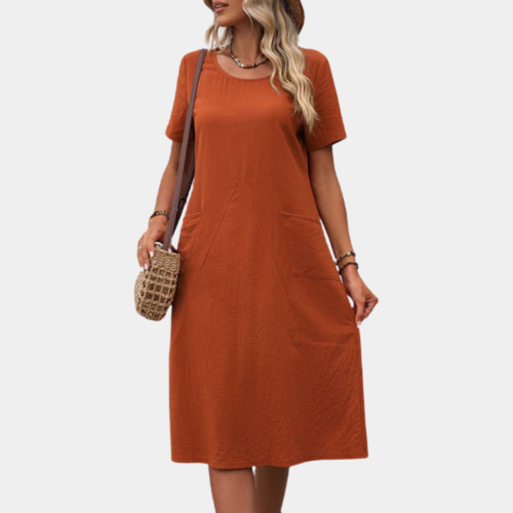 Casual Airy Summer Dress - Mira-Orange-2XS-State of Style