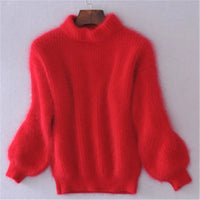 Casual Angora Knitted Women's Sweater - Livia-Red-S-State of Style